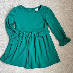 Old Navy baby girls jersey ruffle dress emerald green 18-24 months